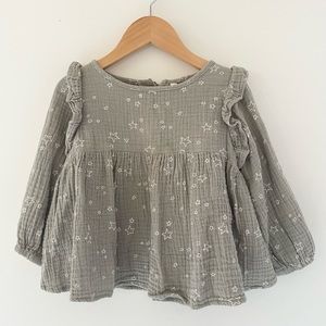 Rylee & Cru long sleeve top with ruffle. 18-24 months.